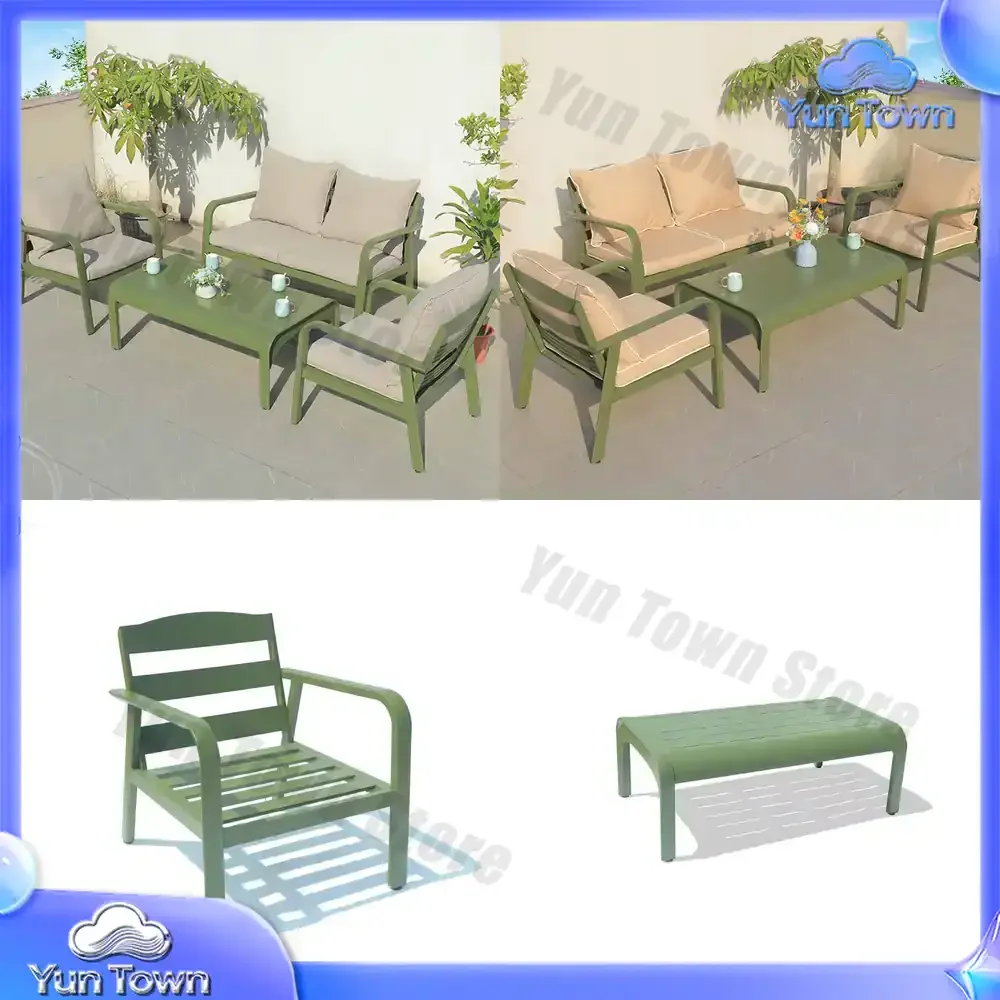 Outdoor sofa Nordic villa outdoor garden open-air balcony all aluminum alloy furniture courtyard sofa coffee table