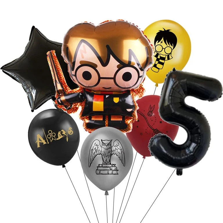 Cartoon Magic Academy Balloon Wreath Arch Kit Balloon Snitch Wizard Hat Halloween Party Themed Birthday Supplies Decoration Gift view 4