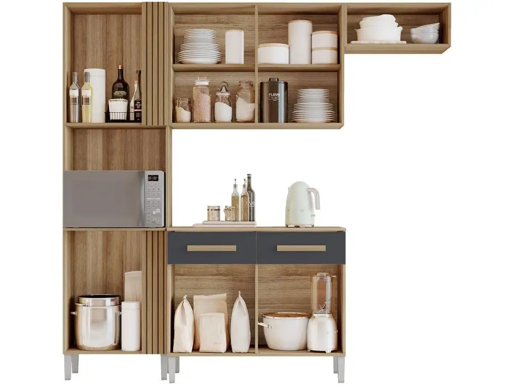 خزانة مطبخ مدمجة مع عداد ، Juma ، درجان ، 7 أبواب #4