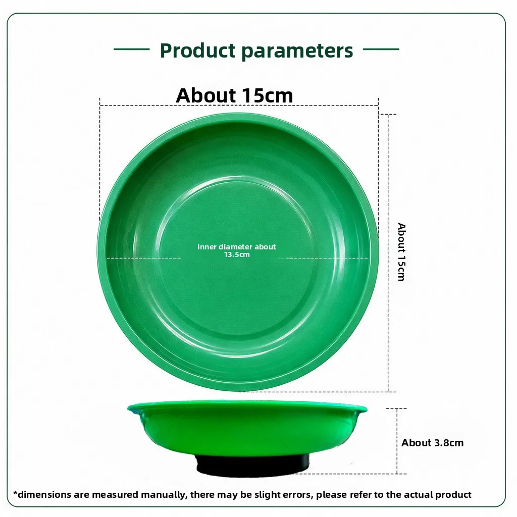 3-piece Set, Plastic 6-inch Storage Plate 6-inch Round Magnetic Bowl, Suction Disk, Smooth Curling and No Burrs. Trays