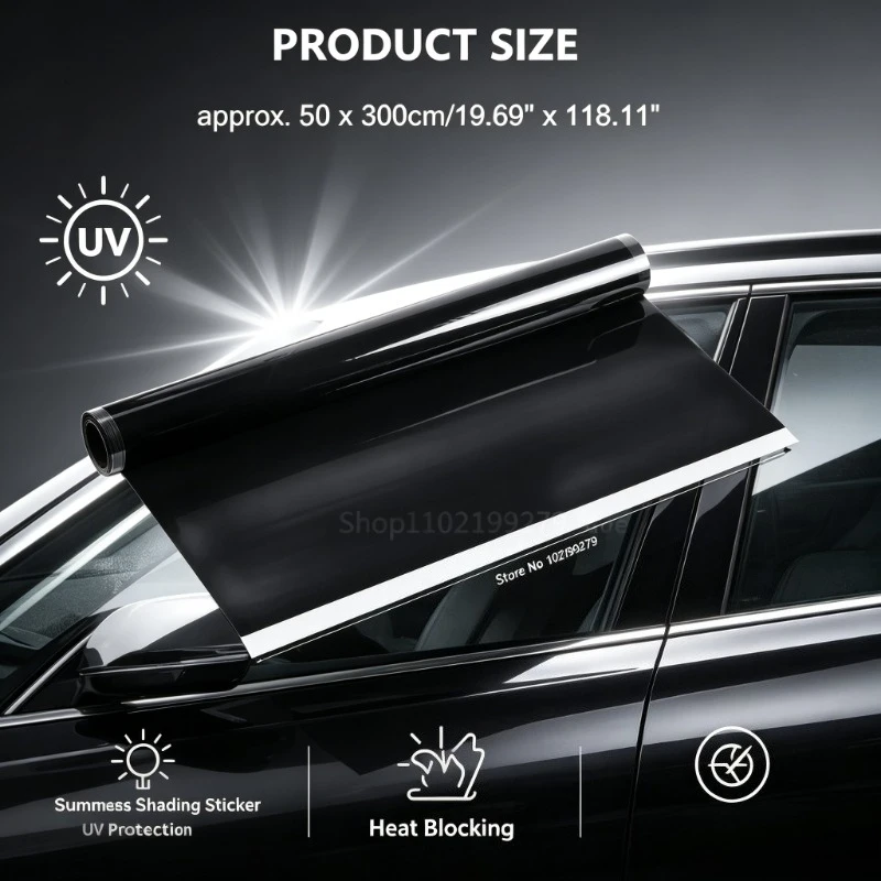 UV Rejection Auto Window Tint Film Multiple Light Transmittance for Summer Cabin Cooling