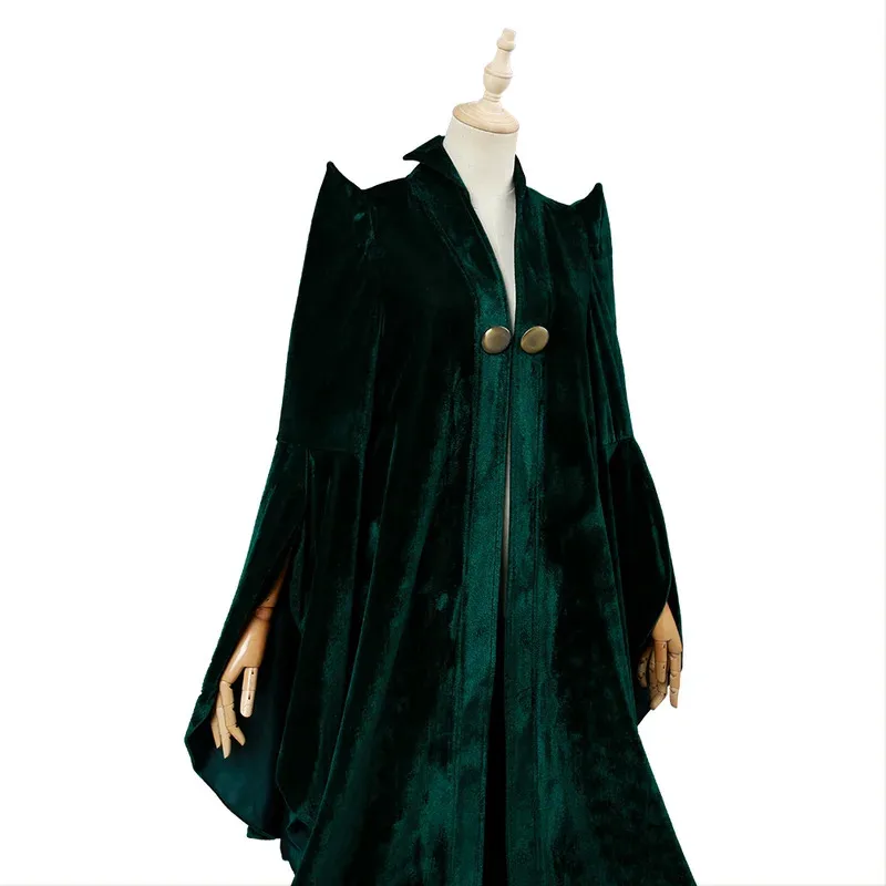 Entrega rápida profesora Minerva McGonagall Cosplay sombrero disfraz varita mago mujeres adultos Halloween carnaval fiesta traje de juego de rol yj