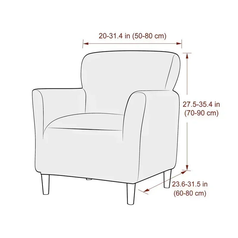 Jacquard Tub Sofa Cover Elastic Single Club Chair Slipcovers Stretch Spandex Armchair Covers for Bar Counter Living Room