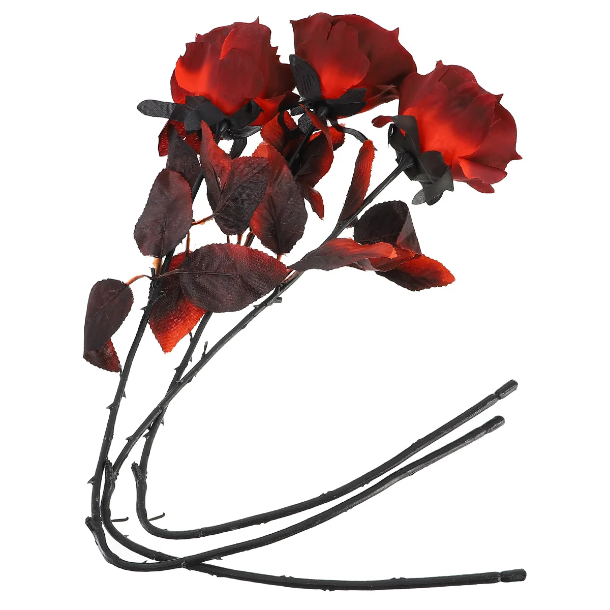 

3PCS Artificial Silk Rose Decor Home Wedding Party Decoration Halloween nament Lightweight Compact