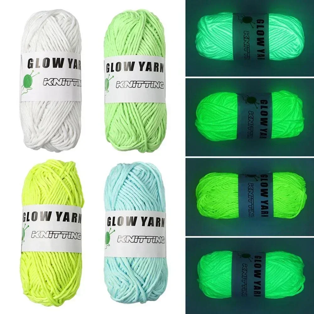 Novel Functional Yarn Glow in The Dark Luminous Yarn Hand Knitting DIY Wool for Carpet Sweater Hat Sewing Accessories