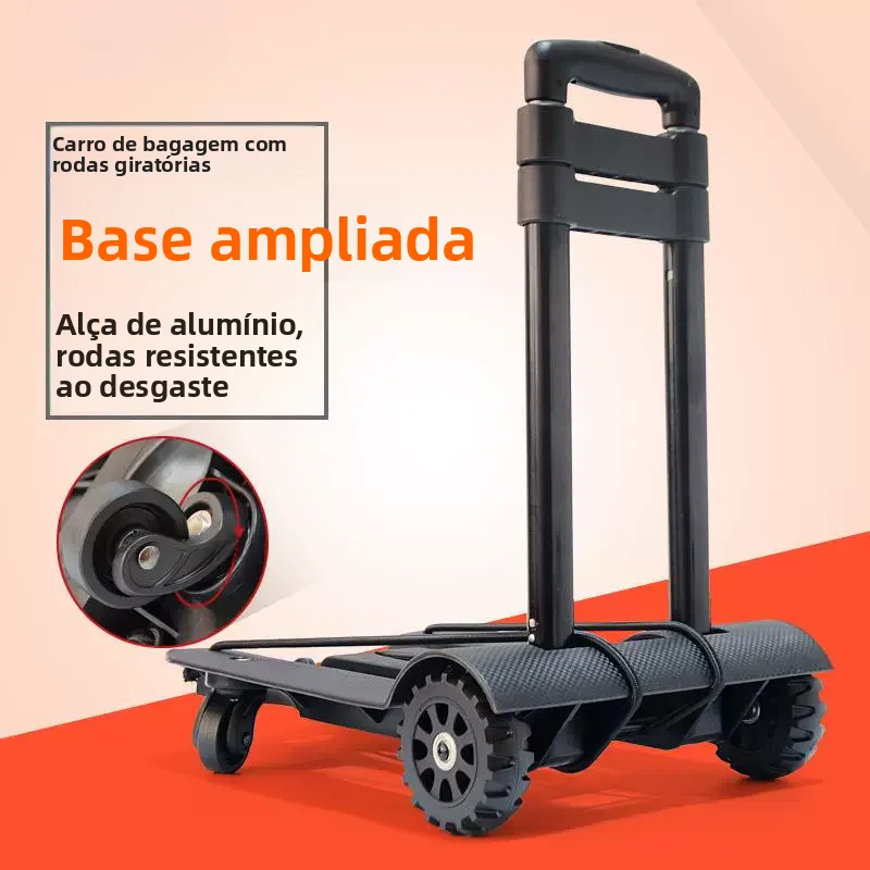 portable-aluminum-alloy-four-wheel-retractable-handle-dolly-lightweight-mobile-movable-universal-wheel-stacking-hand-pulled-cart