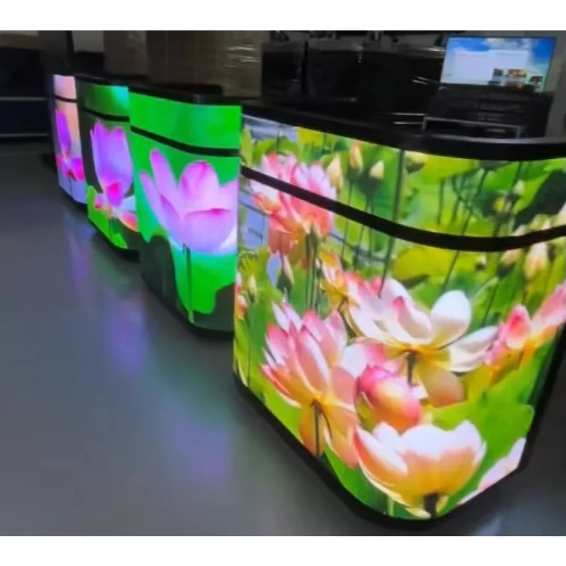 Dj Stand Front Desk Reception  Portable Booth LED Table Wall Display Dj Booth Led Display for Events view 3