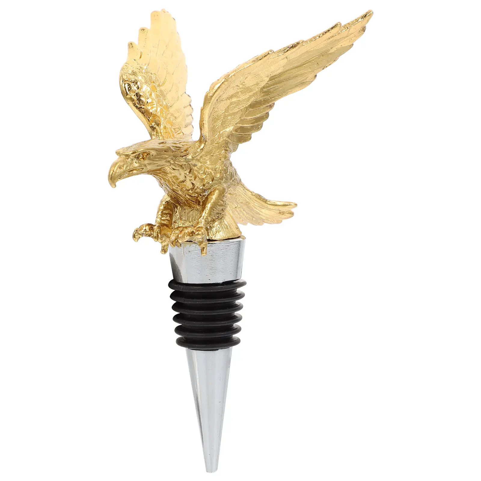 1Pcs Stylish Eagle Design Wine Stopper Zinc-Alloy Easy- Sealing Plug for Red Wine Parties Home Bar Decor Golden