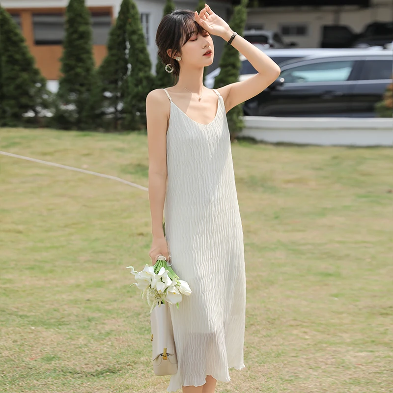 

Sexy Women Maxi Dresses Fashion V-Neck Sling Long Dress Sleeveless Loose Party Dress