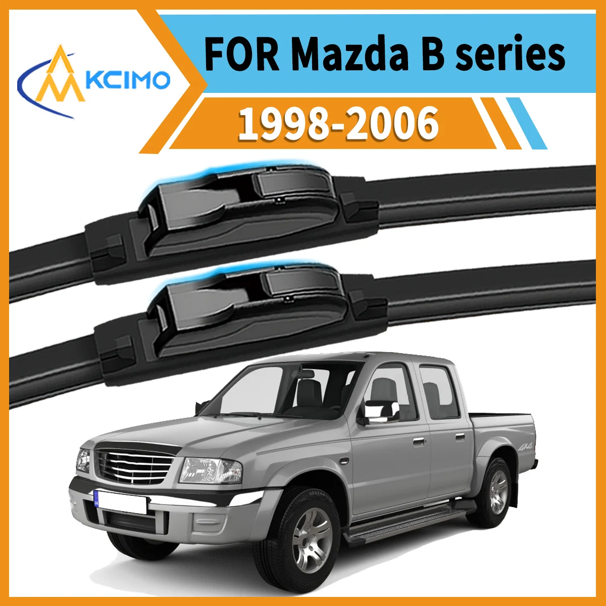 

Essential Safety Duo 2 Front Wiper Blades for Mazda B series UN 1998-2006 Year-Round Clear Vision & Quiet Smudge-Free Operation