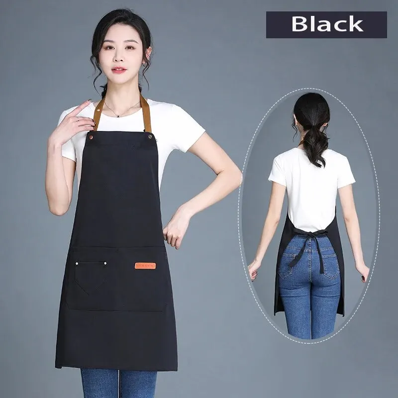 New Fashion Kitchen Aprons for Woman Men Chef Work Apron for Grill Restaurant Bar Shop Cafes Beauty Nails Studios Uniform