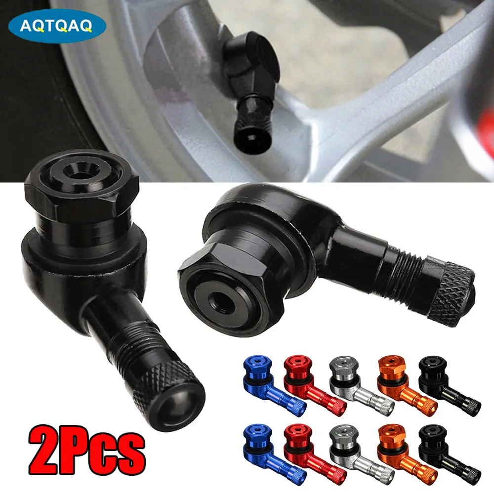 2PCS Motorcycle Rim Tire Wheels Spare Parts Valve Elbow 90 Degree Angle Motorbike Wheel Tire Tubeless Valve Stems Rim Wheel Part