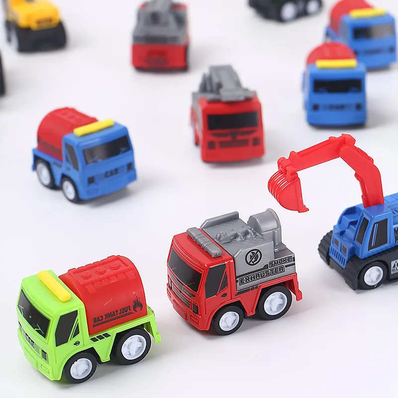 

1/3/5pcs Cartoon Cute Plastic Pull Back Fire Engines Construction Vehicles Toy Cars For Child Mini Car Model Funny Kids Toys