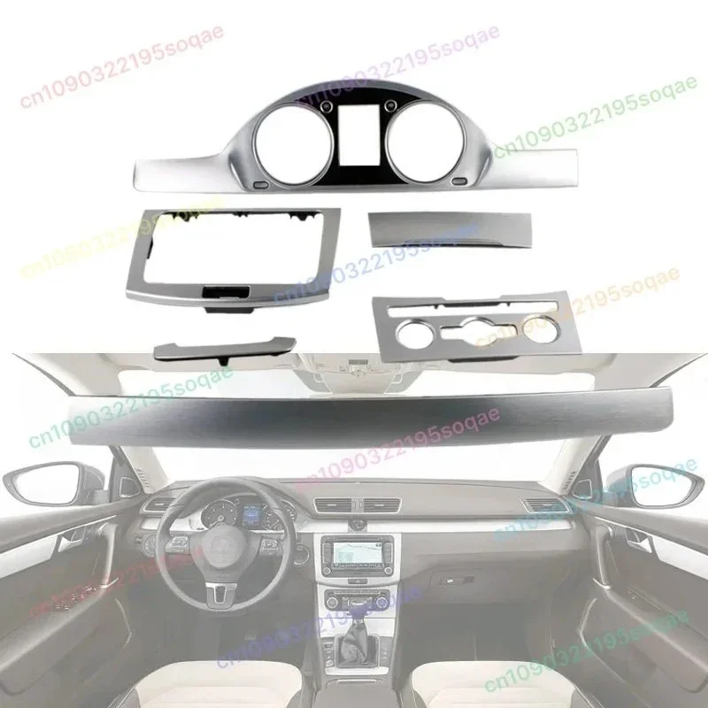 Brushed Aluminum Instrument Frame and Interior Black Metal Panel for Car Dashboard Gauge Cluster Mount Replacement Accessory Kit