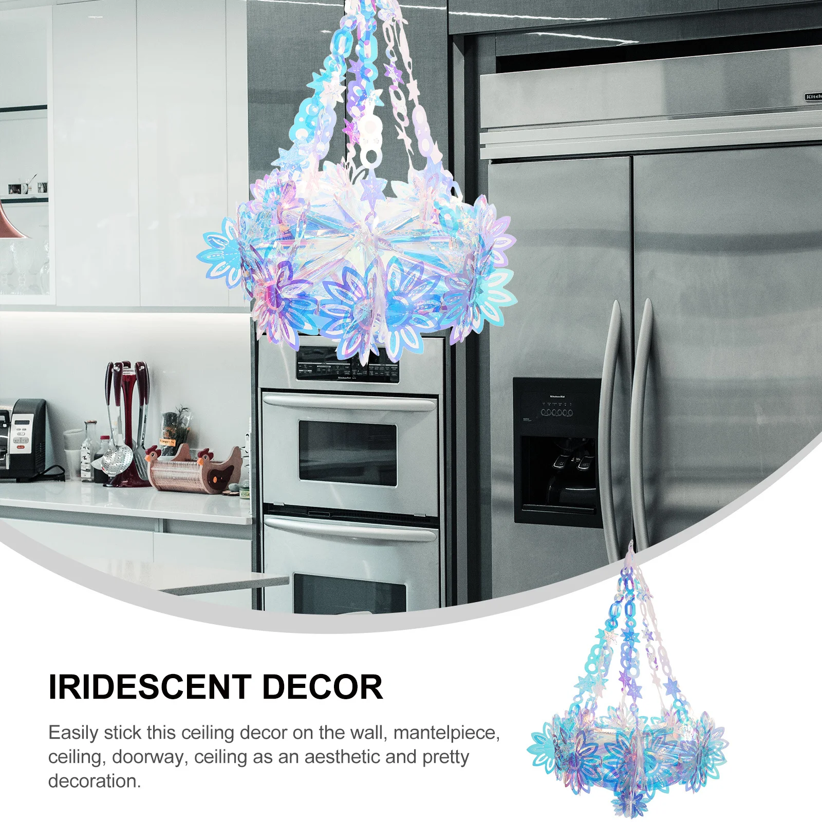 

1pcs Glitter Iridescent Hanging Decoration Ceiling Ornament For Wedding Birthday Party Event Shower Graduation Valentine