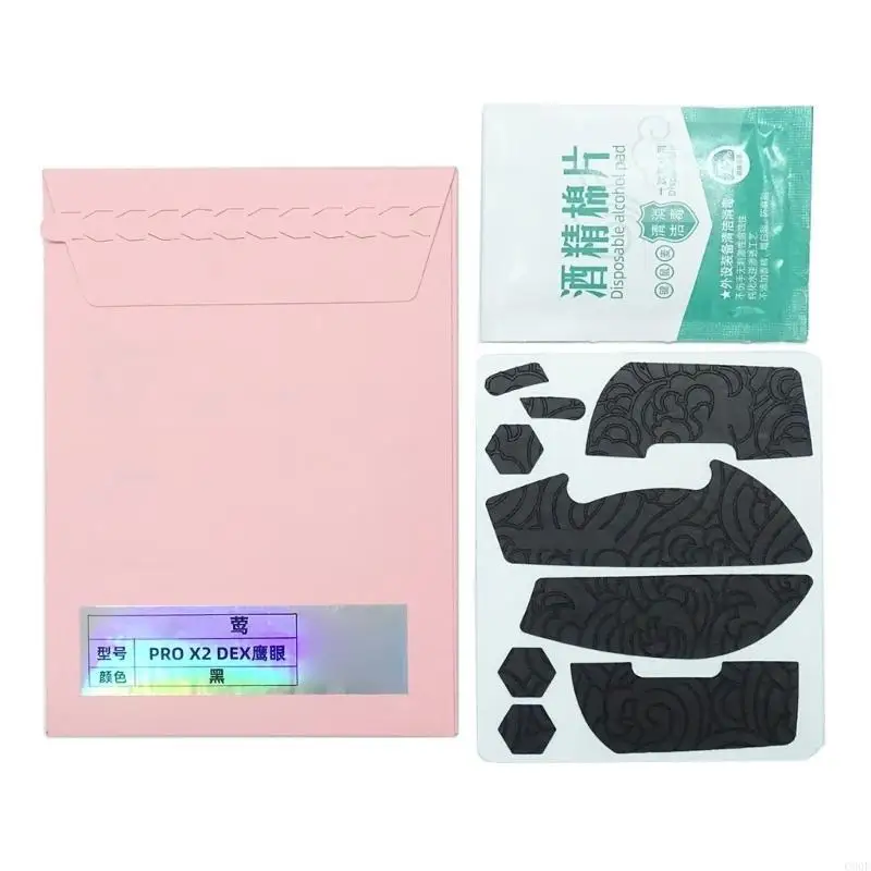 C90F EsportsTiger Kulit Mouse Bantalan Tahan Keringat Pita Pegangan Mouse Pegangan Pra Potong untuk Mouse GProX Superlight 2 DEX