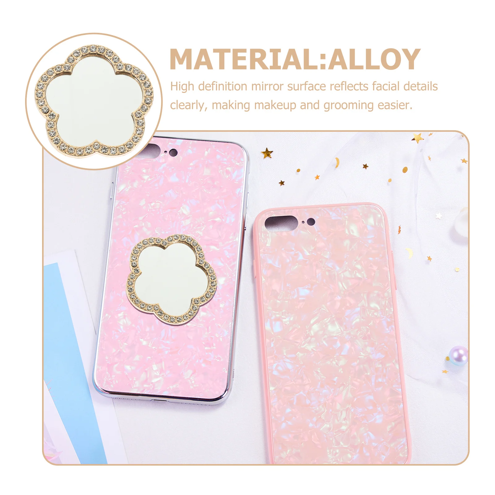 

6Pcs Makeup Mirror for Phone Compact Lightweight Hd Reflective Surface Mini Mirror for Selfie and Live Streaming DIY Camera