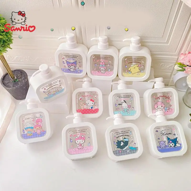 Sanrio Hello Kitty Split Bottle Cinnamonroll Kuromi Home Lotion Bottle Press Large Capacity Shampoo Bath Cream Split Bottle Gift