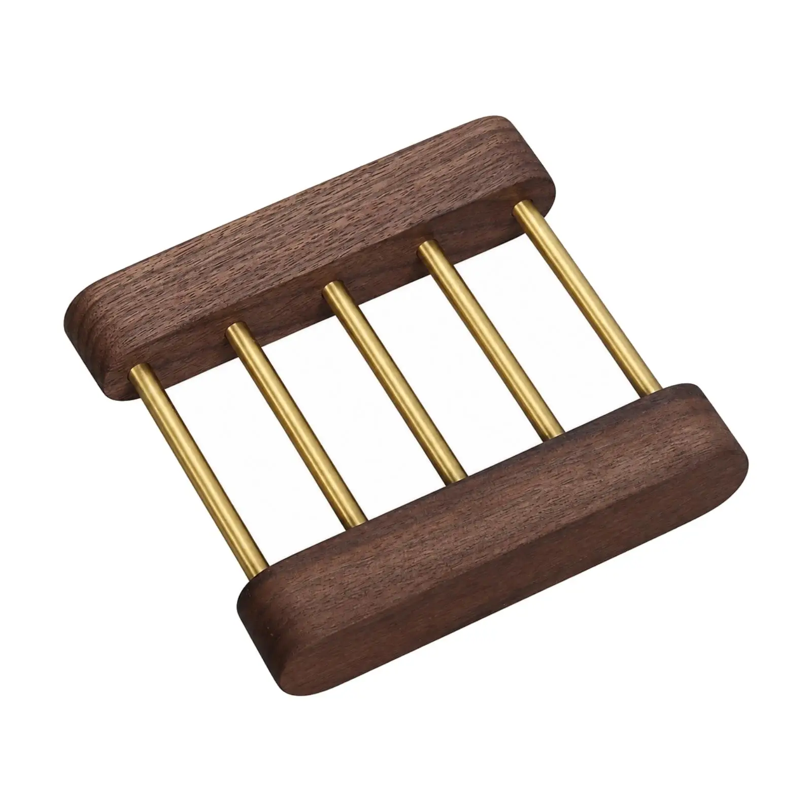 Wooden Soap Dish with Metal Rods Quick-Dry Tabletop Soap Dish Bathroom Accessory Open-Drain Raised for Washstand, Vanity