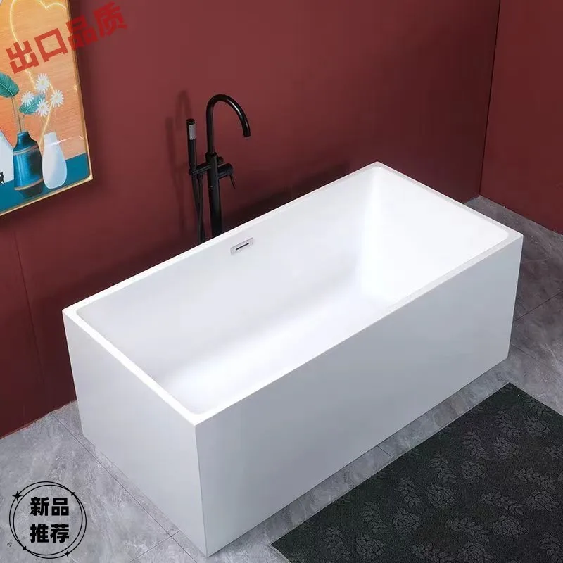

Square acrylic Japanese bath Independent family small apartment Deep bubble hotel Seamless bathtub Mini bath