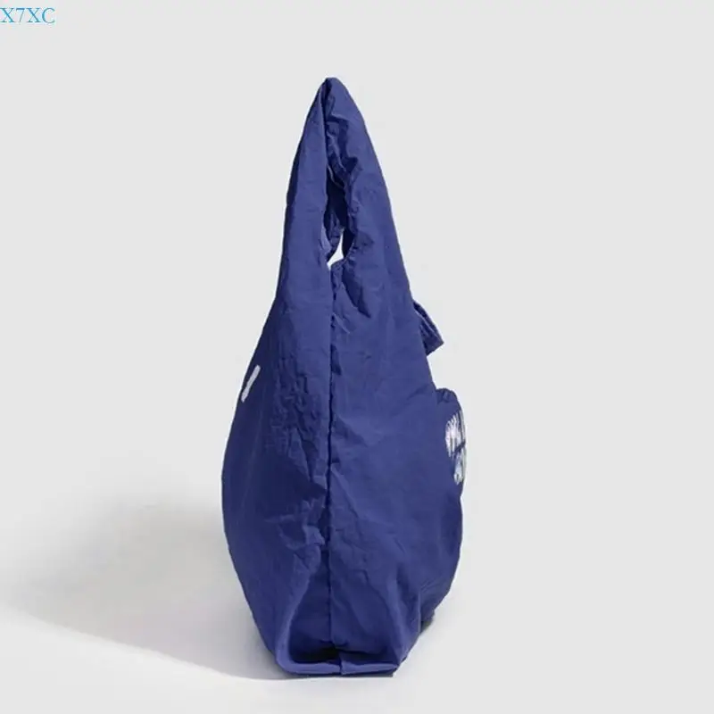 

X7XC 2025 Foldable Water Resistant Heart Design Shopping Bag For Women Men Strong Nylon Multipurpose Grocery Holder