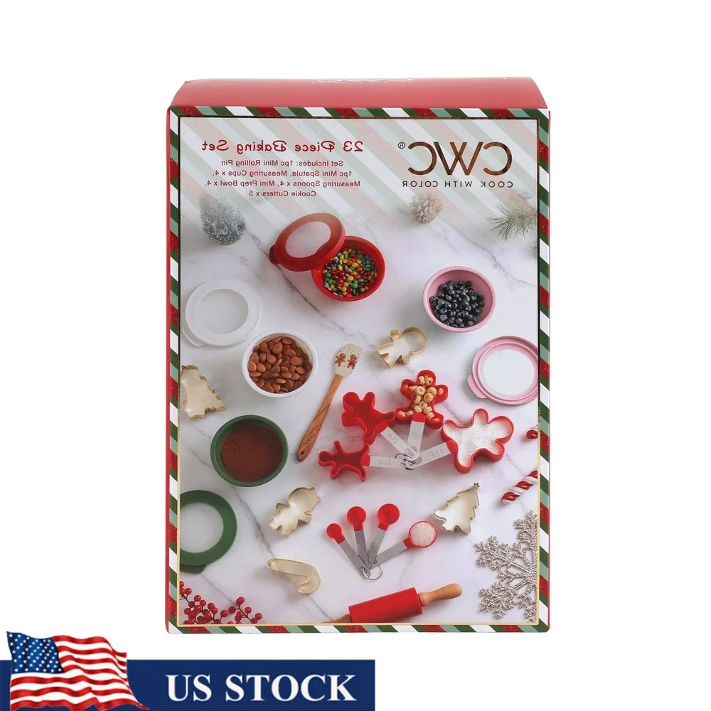 

19PC Baking Set with Cookie Cutters Mixing Bowls Dishwasher Safe Hand Wash Recommended Perfect Gift Baking Enthusiasts