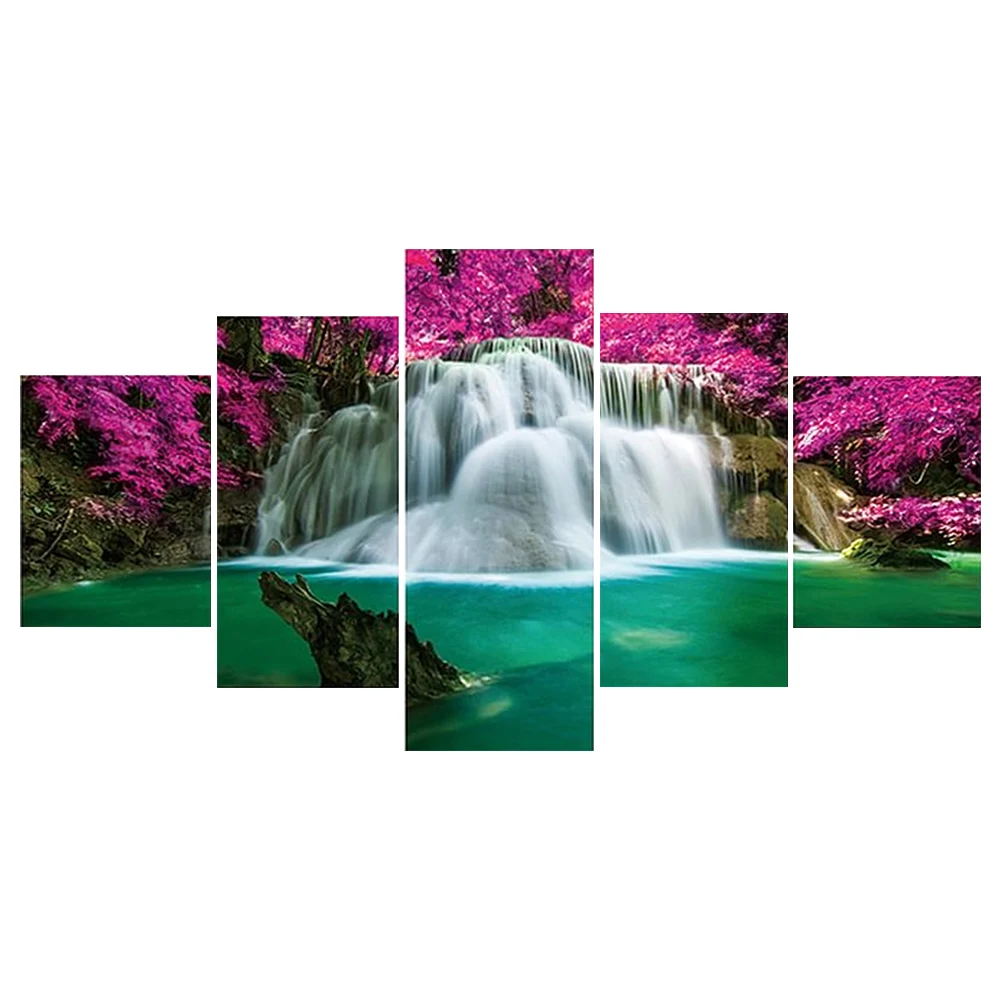 

Waterfall 5D DIY Full Drill Round Diamond Painting Kit for Home Decor 95x45cm