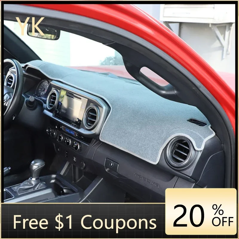 

Polyester Black Car Decoration Dashboard Light-proof Pad Center Console Sun Pad Interior Car Accessories For Toyota Tacoma 16-21