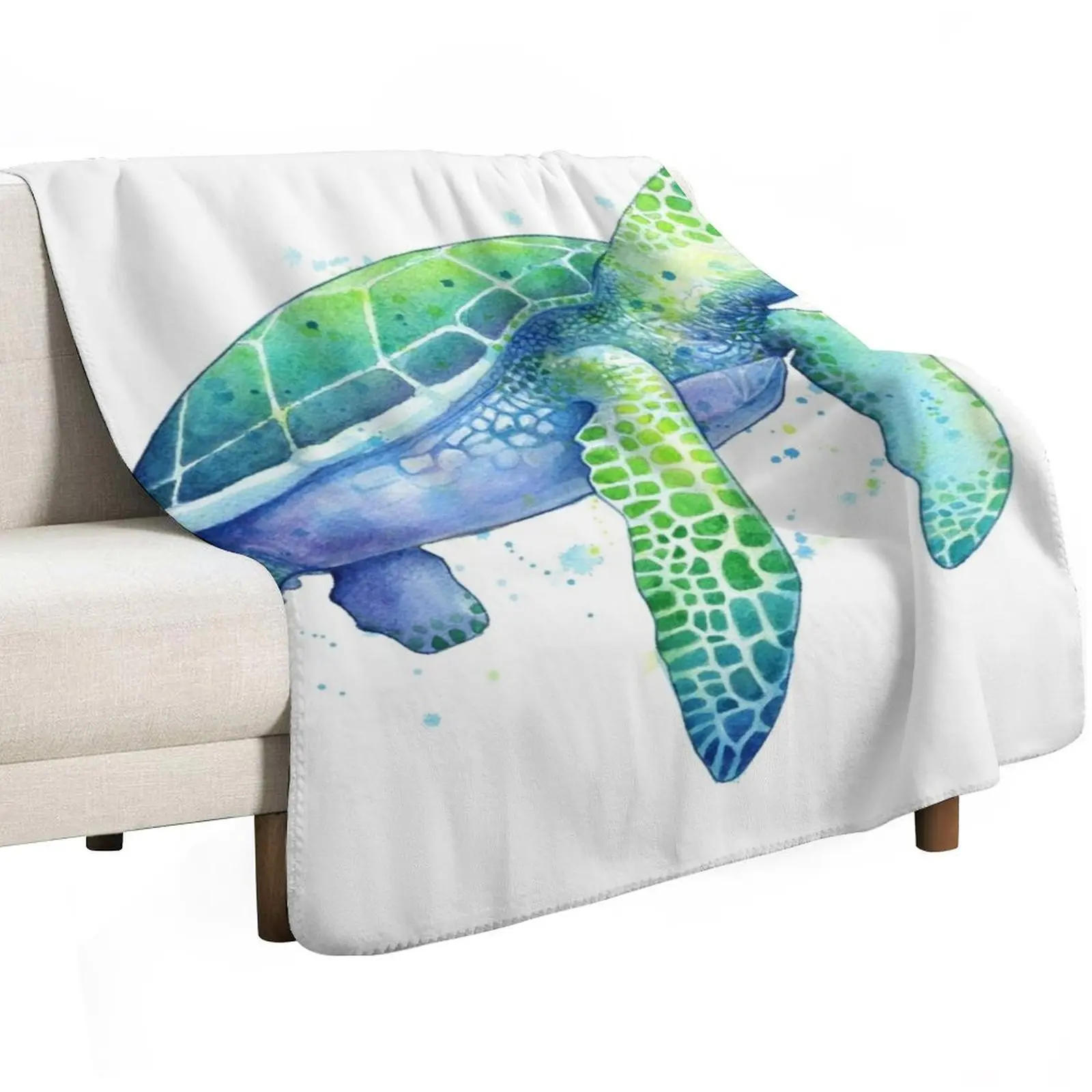 

Green Sea Turtle Throw Blanket Bed Fashionable christmas gifts Summer Beddings Sofas Blankets