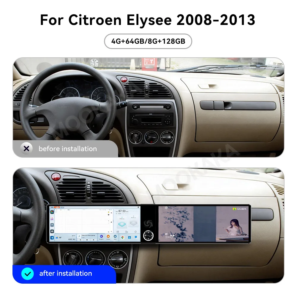 Car Accessories Radio For Citroen Elysee 2008-2013 Android Auto GPS Navigation Multimedia Stereo Receiver Head Unit Offline Maps
