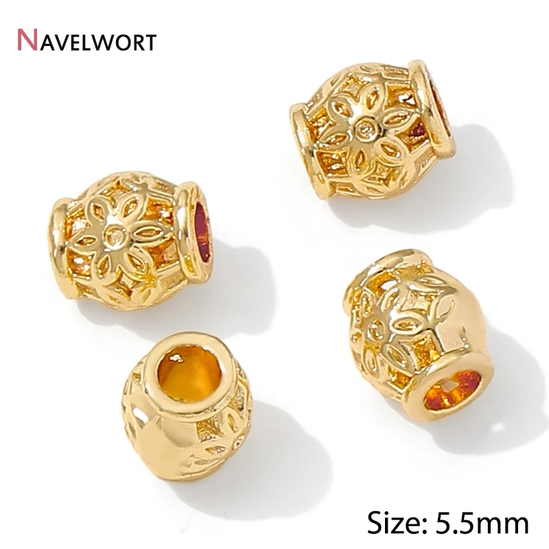 14K Gold Plated Brass Metal Tube Beads Spacer Beads,Separator For Beads, For Jewelry DIY Bracelet Necklace Making Accessories view 4