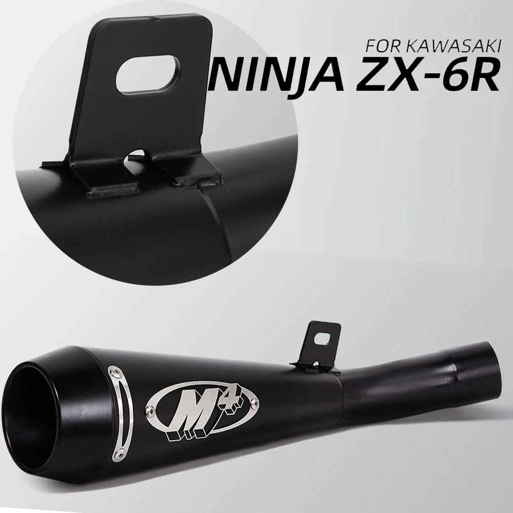 

Motorcycle Slip on Line Exhaust For Kawasaki ZX6R ZX-6R 2009-2025 Stainless with DB Killer M4 Muffler
