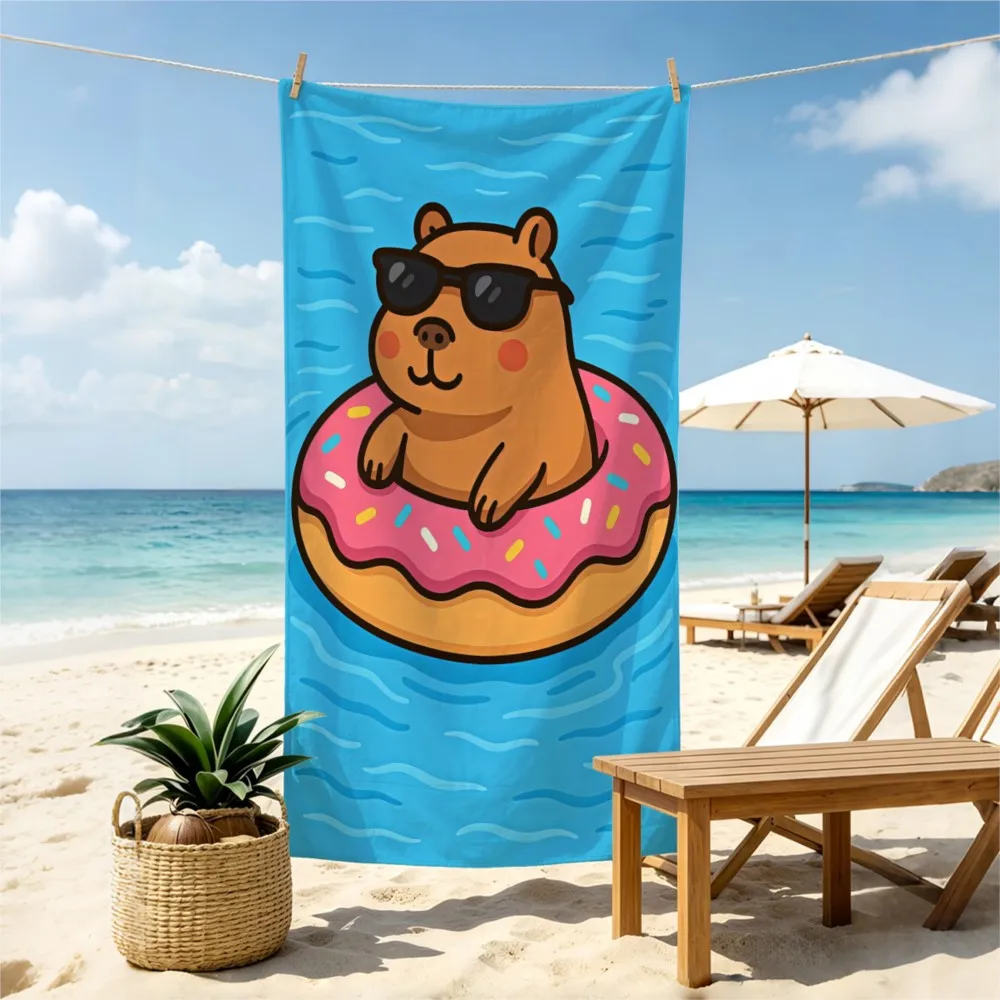 1pc cute dolphin themed printed beach towel, oversized absorbent quick drying bath towel, ultra-fine fiber swimming towel,