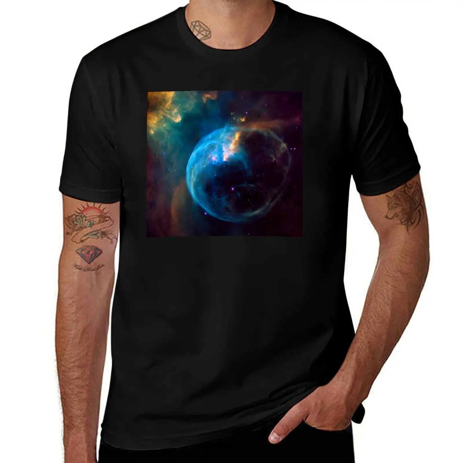 Giant Bubble Nebula T-Shirt Large Size Casual Tee Shirt