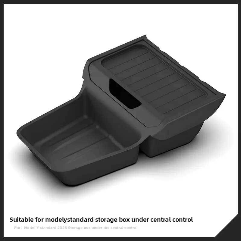 Image of Versteckter Aufbewahrungsbox-Schiebeorganizer für die Mittelkonsole für Tesla Model Y Juniper 2025-2026 mit Armlehnen-Schublade & Getränkehalter