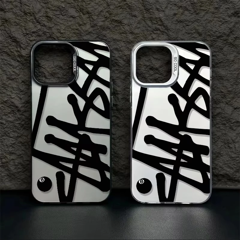 Creative Black Thick Line Irregular Design Phone Case For iPhone 17 Pro Max 16 15 14 13 12 11 7 XS X XR XS Max 16E Air TPU Cover - náhled 6