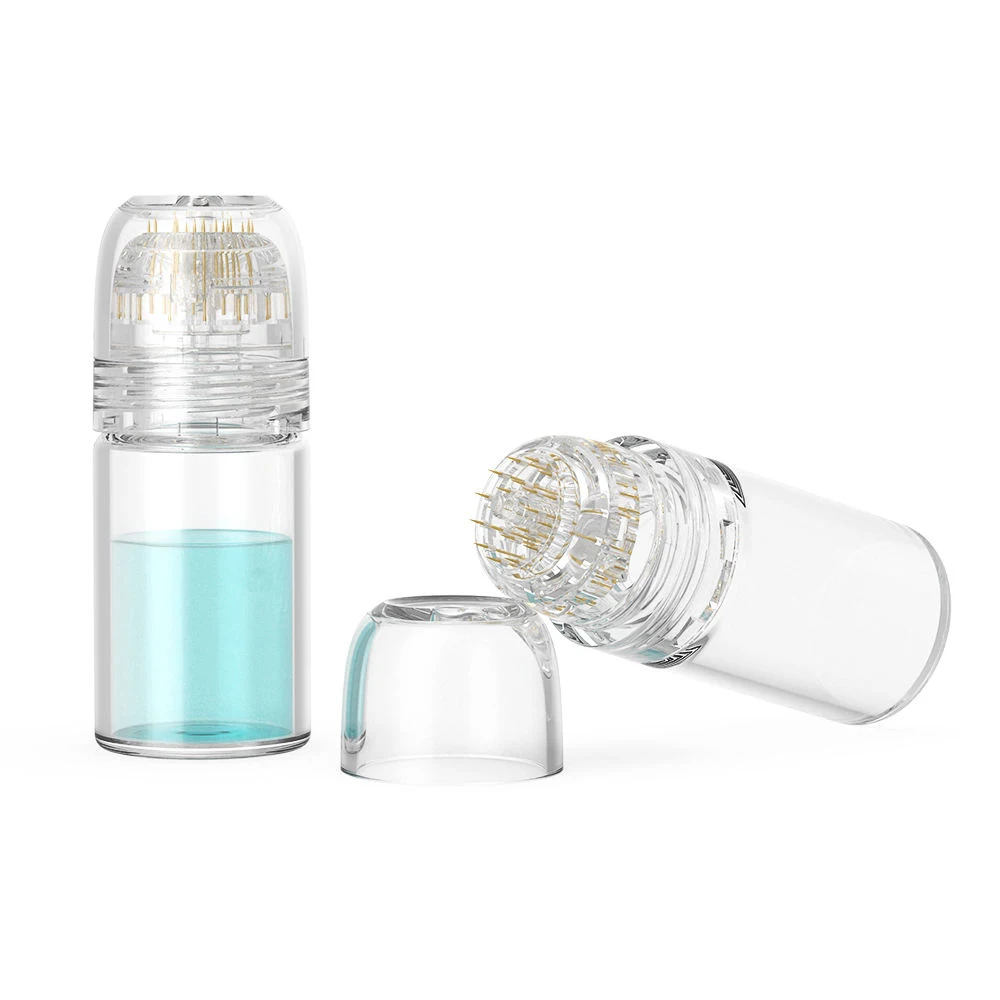 Derma Stamp 20 Pinos de Titânio para Microagulhamento, Aplicador de Sérum para Cuidados com a Pele, Frasco Reutilizável de 5ml, Caneta de Beleza 0.25mm para Uso Doméstico
