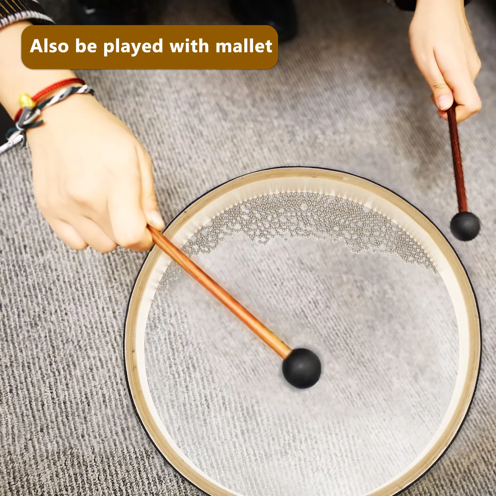 2 pcs 1 set Drum Percussion Instrument Hand Sound Music Halloween Christmas New Year Hand Drums Percussion Instruments