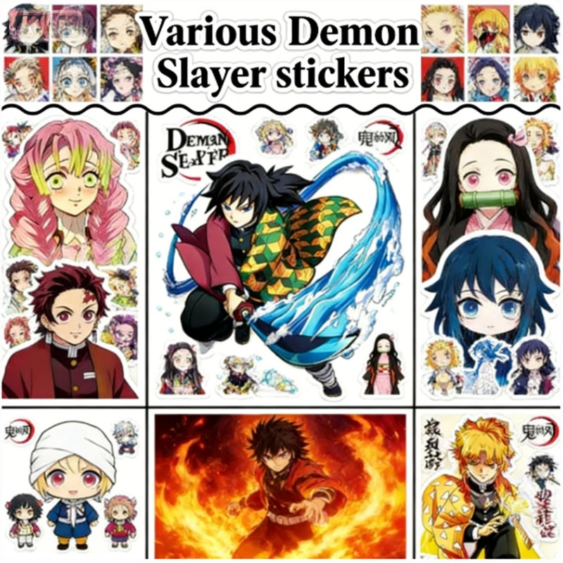 50pcs Various Demon Slayer Graffiti Sticker Anime Waterproof Decals Stickersr For Water Cup Ipad Phone Laptop Scrapbook Kids Toy