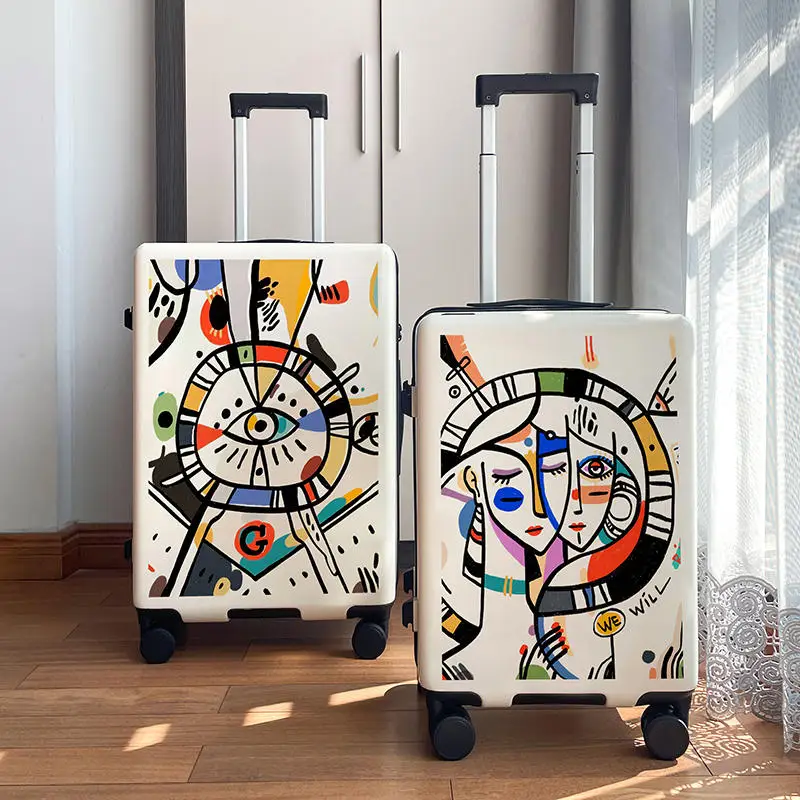 

Art Luggage Women's INS Suitcase Small lightweight 20 "boarding trolley suitcase men's 24 combination suitcase suitcase