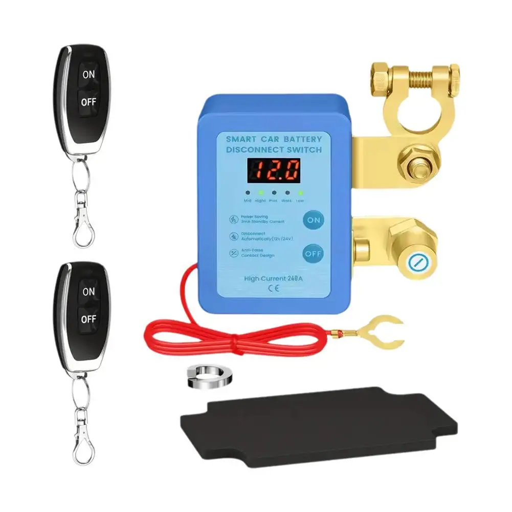 

Светодиодный дисплей напряжения Пульт дистанционного управления Отключение батареи Защита от низкого напряжения 240А 12В Светодиодный дисплей напряжения