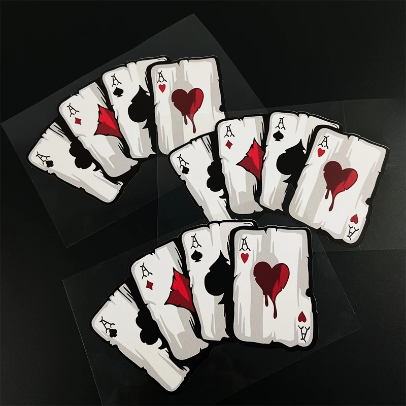 1 قطعة بطاقة لعب البوكر دراجة نارية ملصقات مقاوم للماء ل دراجة نارية خوذة خزان الوقود سيارة الوفير جذع ويندوز شارات الفينيل