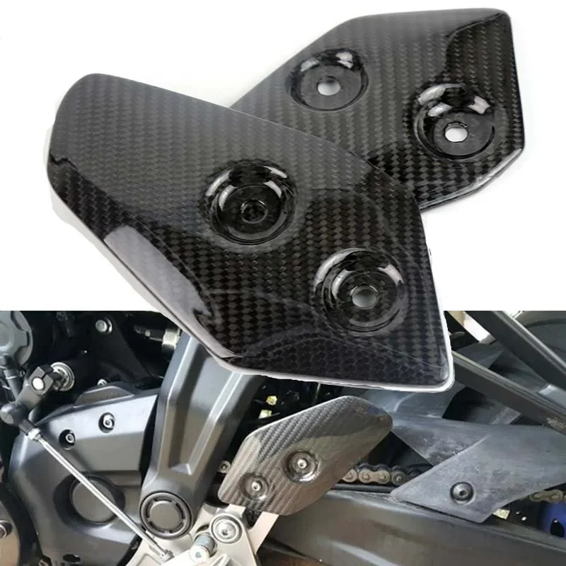 

Motorcycle Accessories 3k Carbon Fiber Foot Rests Heel Guard Cover Protector For Yamaha MT-07 MT07 FZ07 MT 07 2013-2017