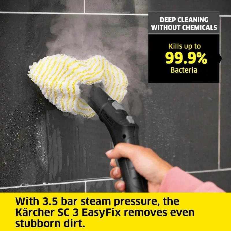 Kärcher SC3 Steam Cleaner with Attachments, Multi Purpose Power Steamer – Chemical-Free, 40 Sec Heat-Up, Continuous Steam