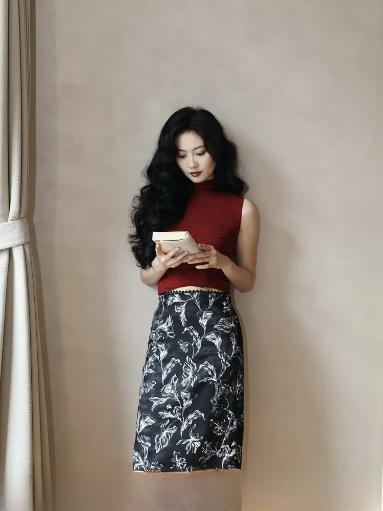 

Летний топ TAIYANG OFFICE с высоким воротом и открытыми плечами, тонкий, однотонный, для офиса, модный, с эффектом утонченности