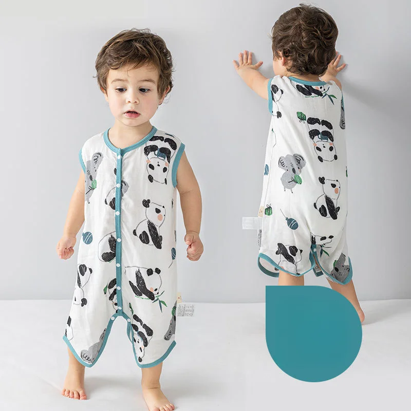 New Vest Sleeping Bag Summer Thin Gauze Sleeveless Vest Baby Children's Air Conditioning Room Anti-kick