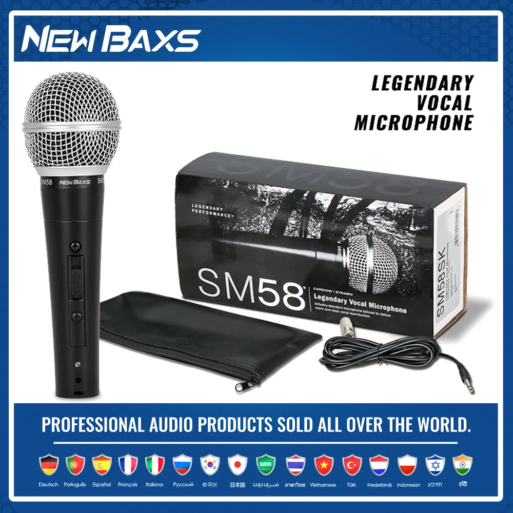 Handheld Microphone SM58 Karaoke Legendary Vocal Speaker Professional Stage Performance Wired Dynamic Live Broadcast Recording