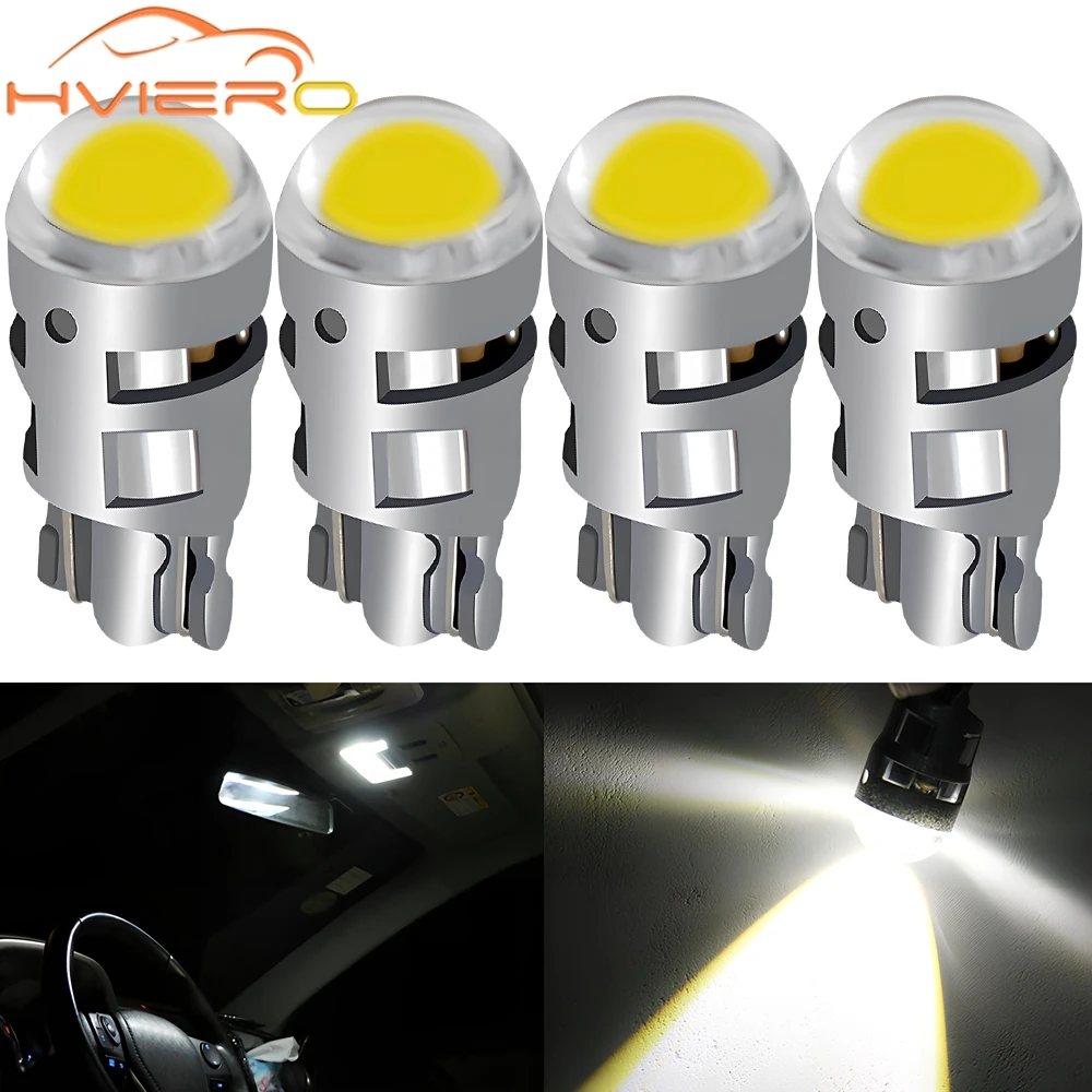 

4Pcs T10 COB 1 Led DC 12V Signal Lamp Car Bulb W5W 194 Reading Interior Clearance Backup Reverse Fog Lights Ultra Bright Modify