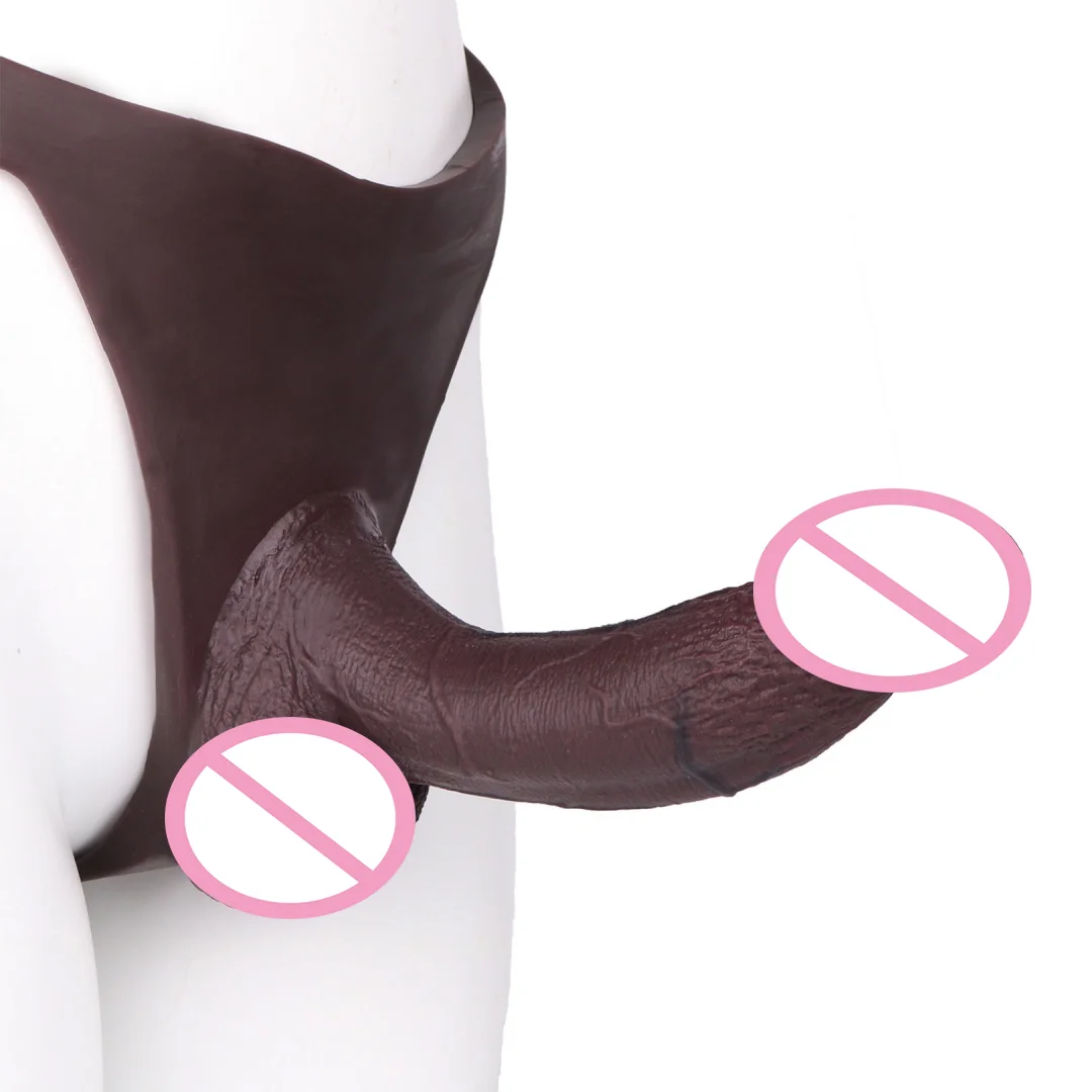 Strap on Realistic Dildo Hollow Penis Wearable Penis Sleeve Cock Extender Reusable Harness Strap on Dildo Sleeve Adult Sex Toys
