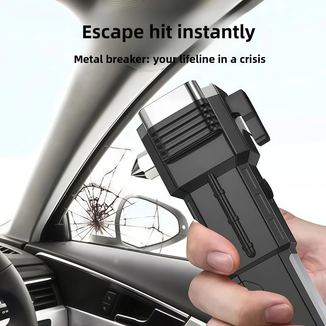 Super Bright LED Flashlight with Safety Hammer and Strong Magnets Side Light Torch Light Portable Lantern for Adventure Camping